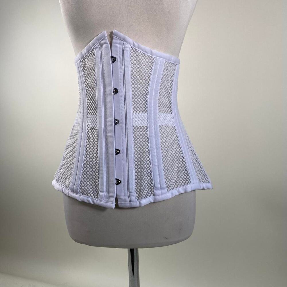 Grunge white mesh corset top
